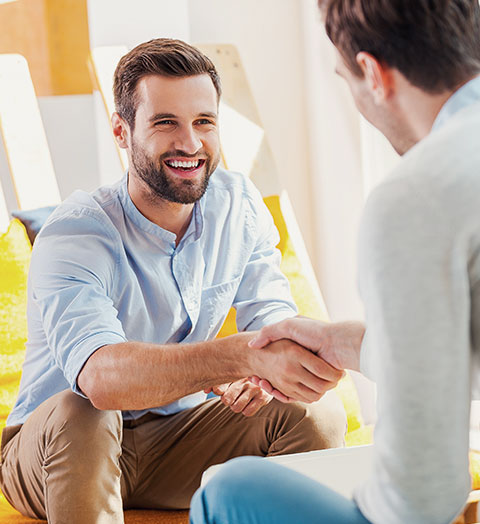 smiling handshake